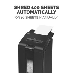 100 SHEETS Fellowes 100M Hands-Free Shredder