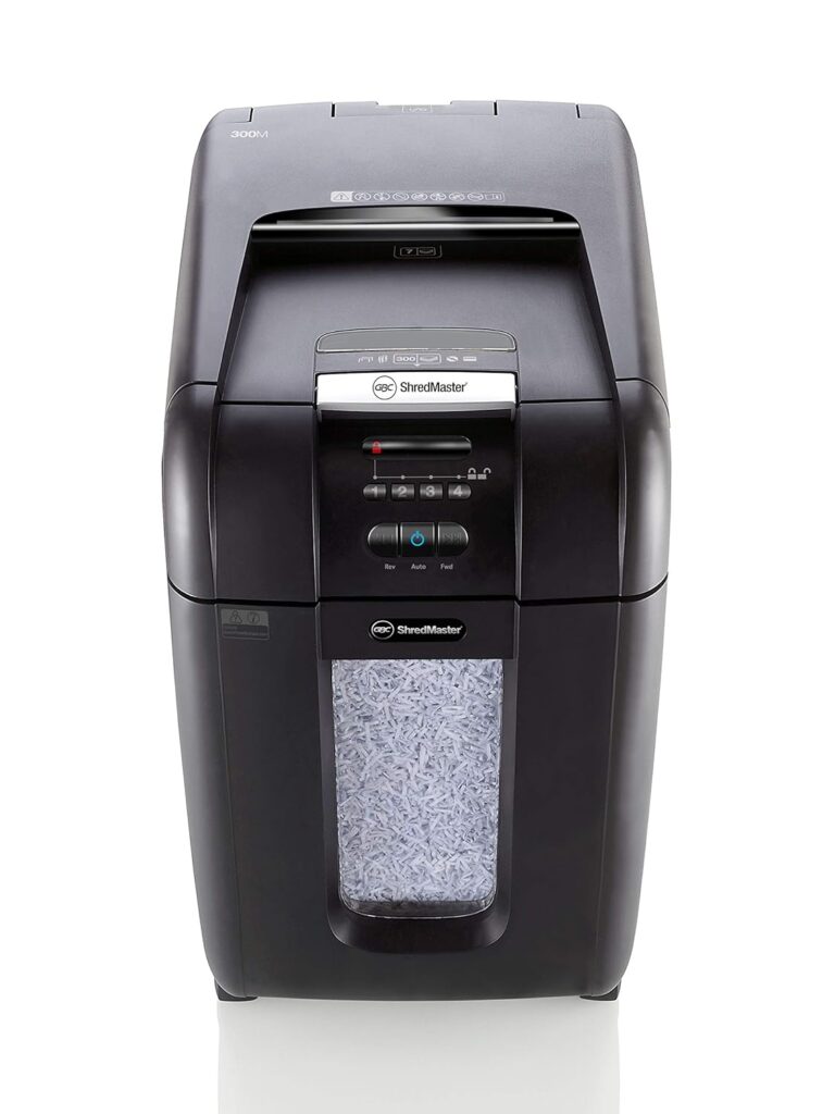 gbc auto feed shredder